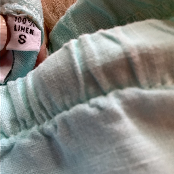 Mint Linen Drawstring Pants - Picture 6 of 6